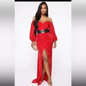 Fashion Nova | Dresses | Womens Red Off The Shoulder Dress | Poshmark